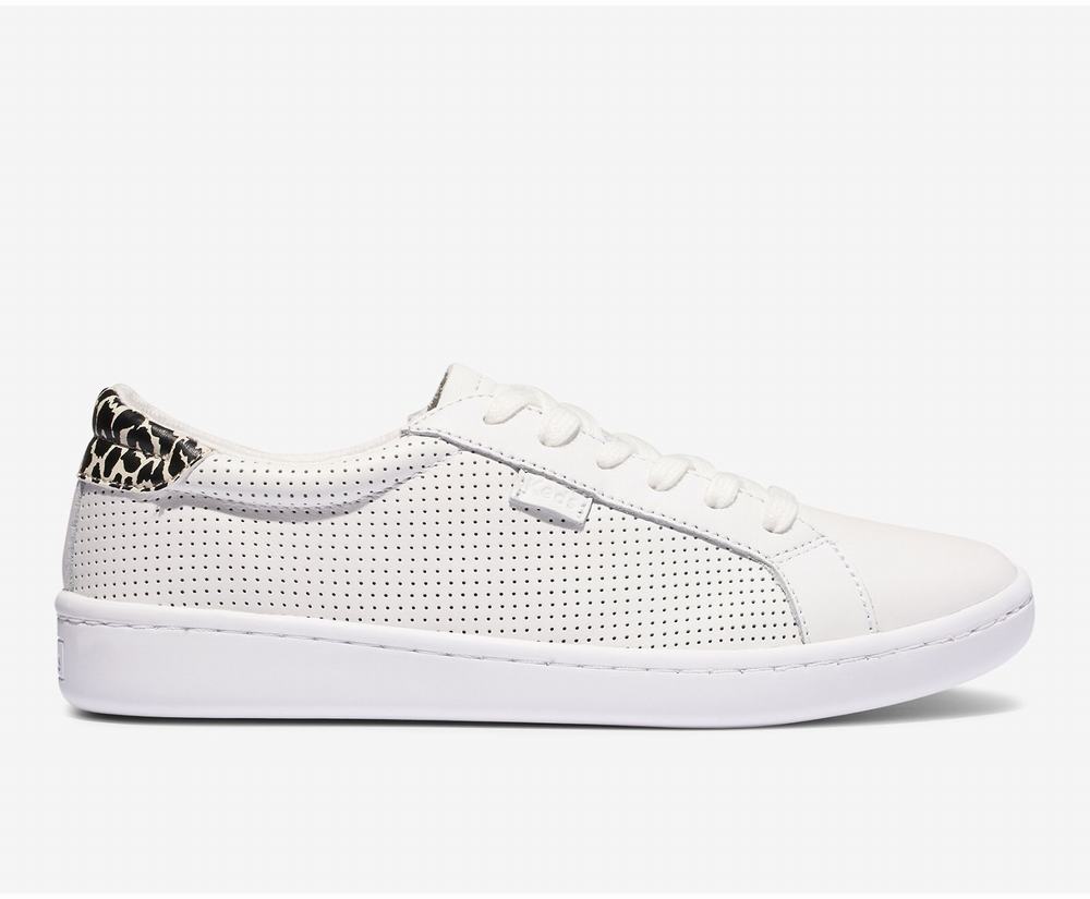 Women's Keds Ace Leather Sneakers Cream Leopard 0617438GD - South Africa